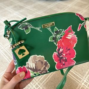 Kate Spade Floral Green Crossbody Purse